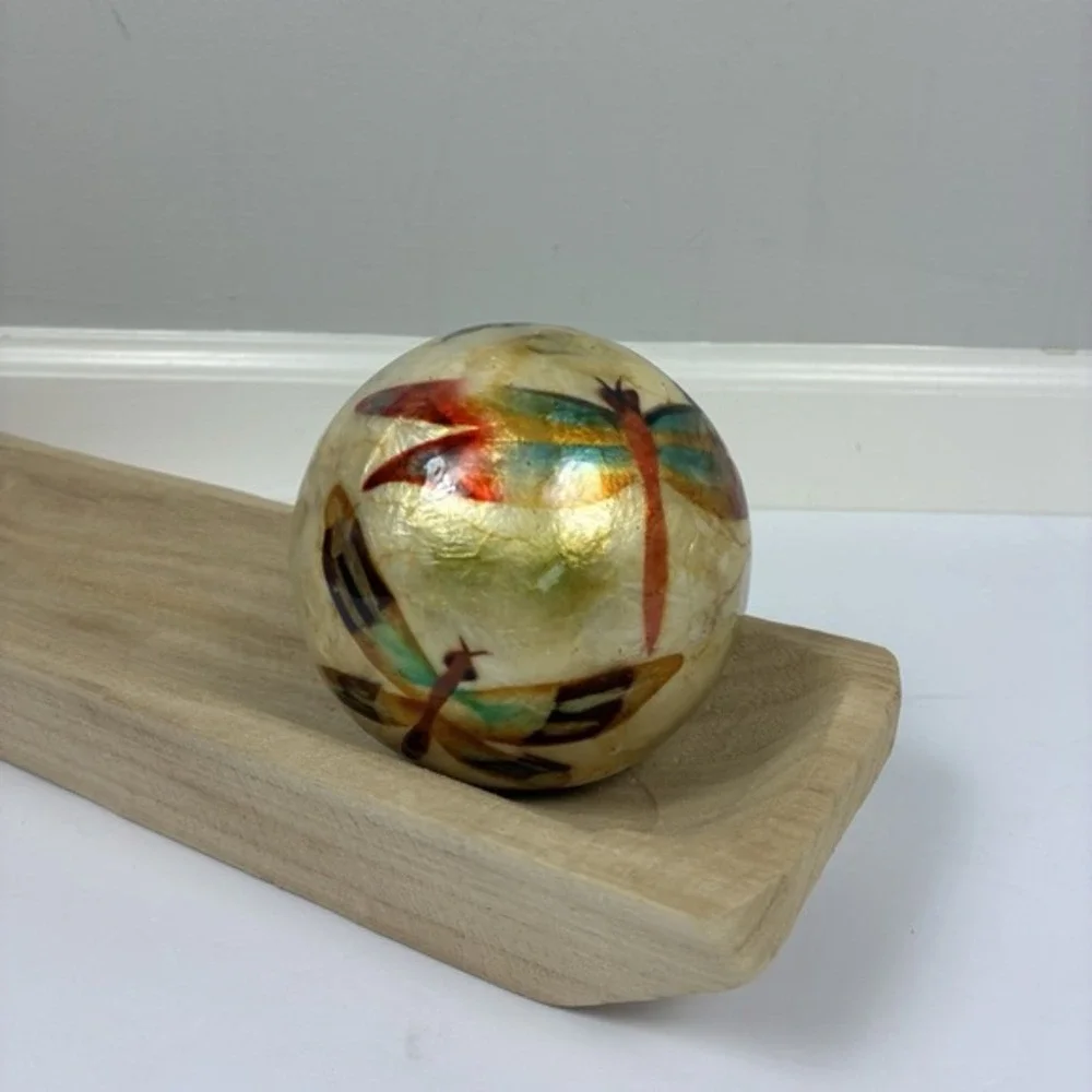 PIER 1 Pearl Ball Sphere Orb Fireflies Flower Ivory Home Decor 4